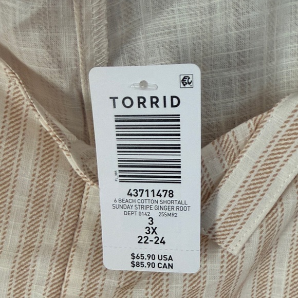 torrid Cream and Tan Striped Pinafore Tunic - Picture 2 of 2